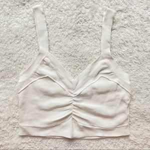 Cotton On ruched white cropped tank